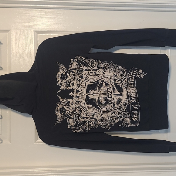 Faith Connexion Tops - Faith Connexion Small Studded black and gold Hoodie Small